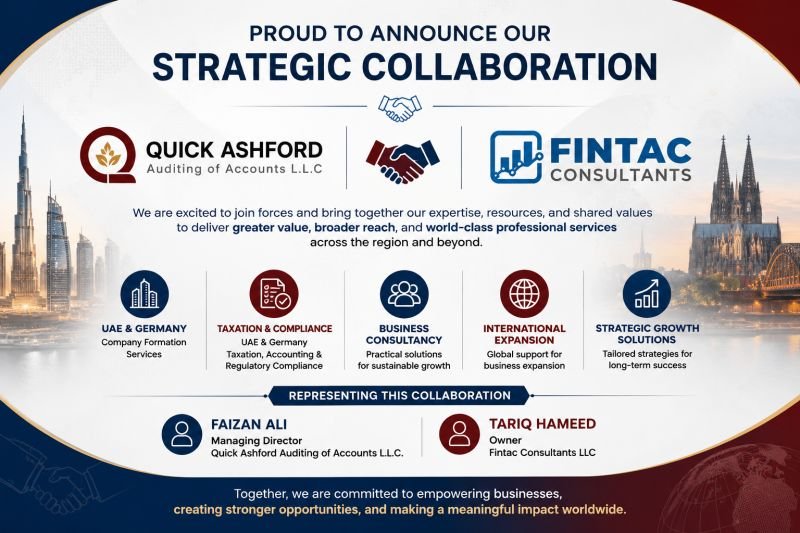 Strategic collaboration between Quick Ashford Auditing of Accounts L.L.C. and Fintac Consultants
